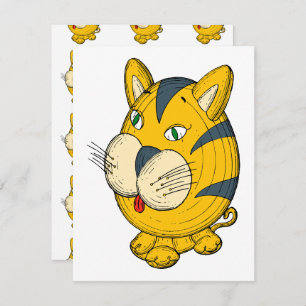 Tarjeta Pequeña Clipart de Cat personalizado