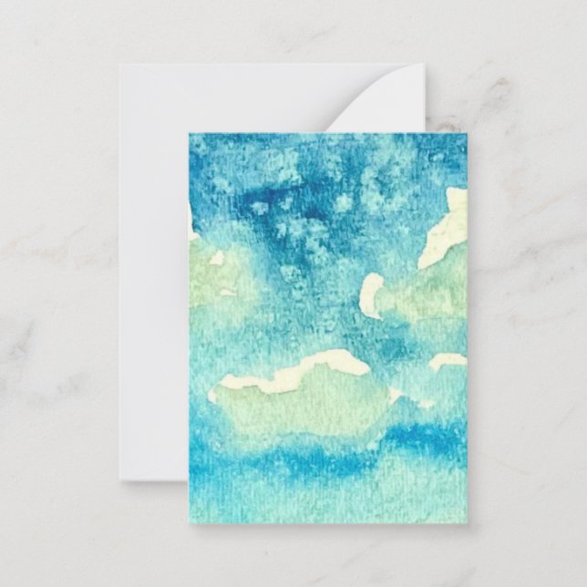 Tarjeta Pequeña Clouds Watercolor Art (Anverso)
