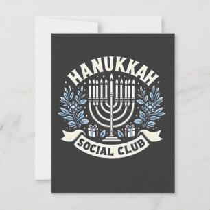 Tarjeta Pequeña Club social de Hanukkah Divertido Hanukkah judío