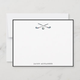 Tarjeta Pequeña Clubes de golf y Ball Black Border