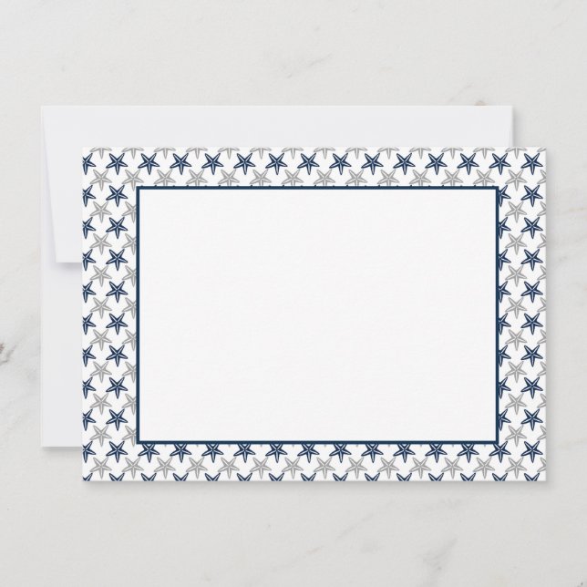 Tarjeta Pequeña Coastal Starfish Flat Note Card  (Anverso)