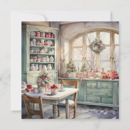 Tarjeta Pequeña Cocina de Navidades acuáticos Shabby Chic