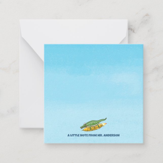 Tarjeta Pequeña Cocodrilo Cohete (Anverso)