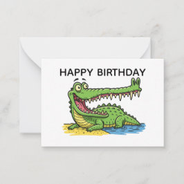 Tarjeta Pequeña Cocodrilo Personalizado divertido con cumpleaños d