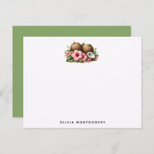 Tarjeta Pequeña Cocos e Hibiscus Tropical Personal