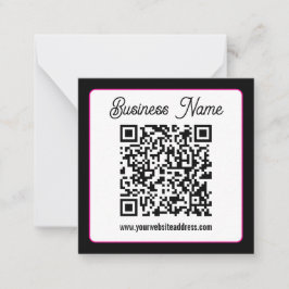 Tarjeta Pequeña Código QR con letra cursiva de escritura
