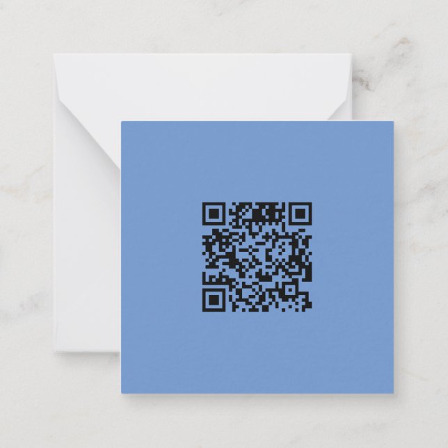 Tarjeta Pequeña Código QR corporativo azul limpio (Reverso)