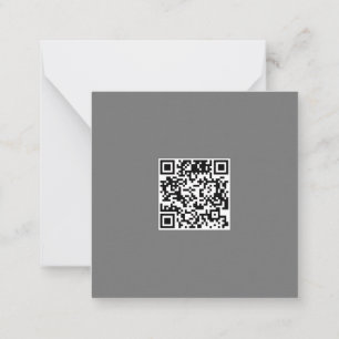 Tarjeta Pequeña Código QR corporativo de color gris limpio