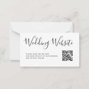 Tarjeta Pequeña Código QR de Detalles de Sitio Web de Boda con Esc