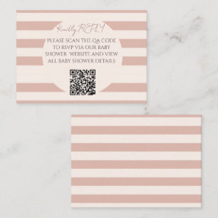 Tarjeta Pequeña Código QR de rayas rosadas polvorientas para confi