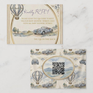 Tarjeta Pequeña Código QR de respuesta para Baby Shower de Globo A