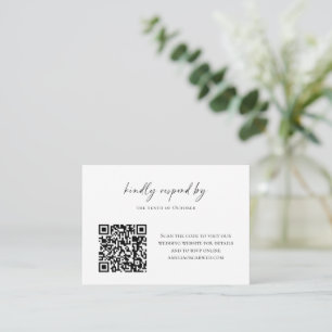 Tarjeta Pequeña Código QR de respuesta RSVP de presupuesto minimal