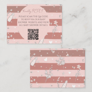 Tarjeta Pequeña Código QR de RSVP para Baby Shower con Marco de Cí