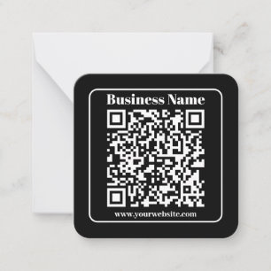 Tarjeta Pequeña Código QR editable Estilo moderno negro y blanco r