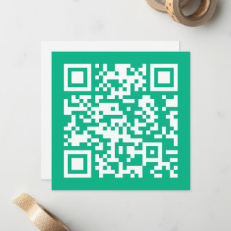 Tarjeta Pequeña Código QR editable Genera el tuyo | Verde turquesa