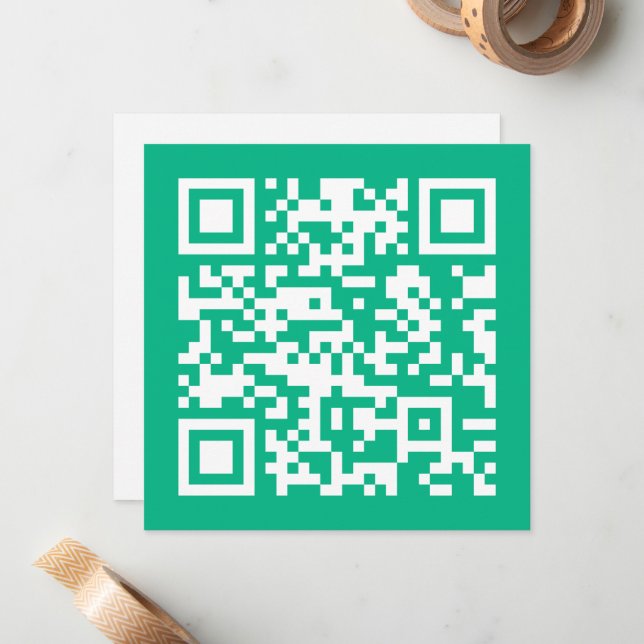 Tarjeta Pequeña Código QR editable Generar el propio | Verde verde (Anverso/Reverso In Situ)