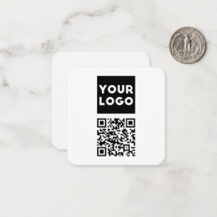 Tarjeta Pequeña Código QR editable y su logotipo comercial o image
