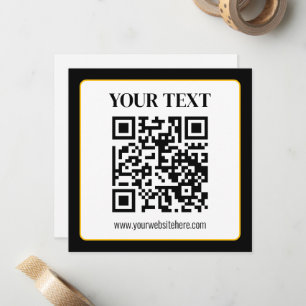 Tarjeta Pequeña Código QR empresarial con texto superior e inferio