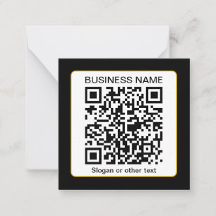 Tarjeta Pequeña Código QR escaneable editable + su nombre comercia