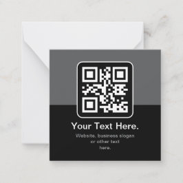 Tarjeta Pequeña Código QR escaneable moderno | Negro Gris y Blanco