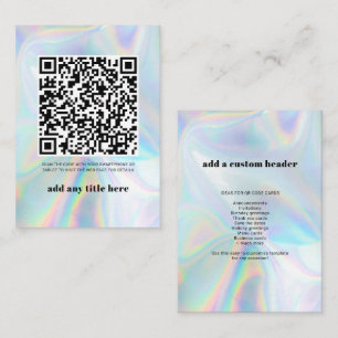 Tarjeta Pequeña Código QR Holografía moderna en cualquier ocasión