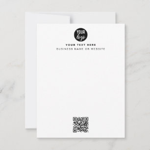 Tarjeta Pequeña Código QR Logotipo comercial Blanco Minimalista mo