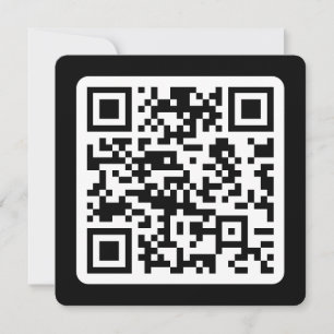 Tarjeta Pequeña Código QR moderno editable Blanco negro o cualqu