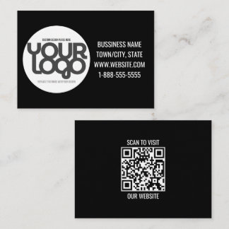 Tarjeta Pequeña Código QR Personalizable Moderno Negro