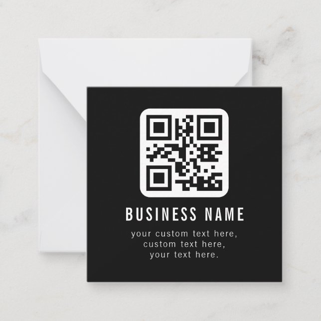 Tarjeta Pequeña Código QR personalizable y diseño de texto editabl (Anverso)