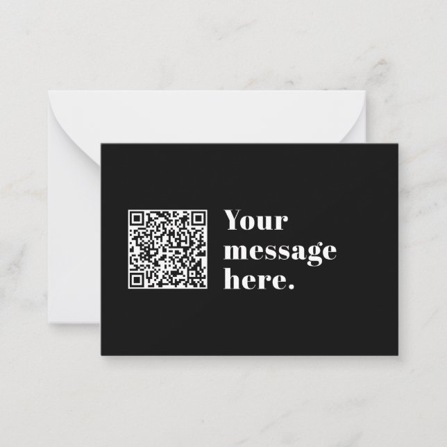 Tarjeta Pequeña Código QR personalizable y texto retro editable (Anverso)