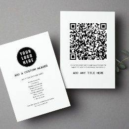 Tarjeta Pequeña Código QR personalizado Logotipo empresarial moder