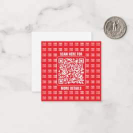 Tarjeta Pequeña Código QR promocional (editable) con patrón de log