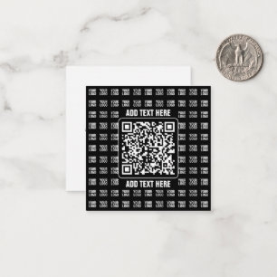 Tarjeta Pequeña Código QR promocional (editable) más patrón de log