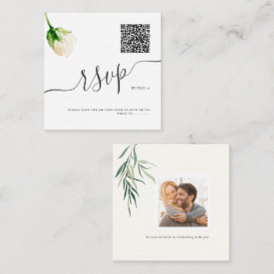 Tarjeta Pequeña Código QR RSVP Acuarela Rosa Alabastro ArtsApp