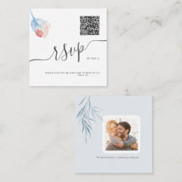 Tarjeta Pequeña Código QR RSVP Acuarela Rosa Beige ArtsApp