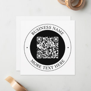 Tarjeta Pequeña Código QR y texto personalizables Azul marino os