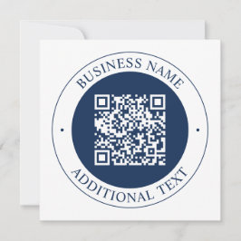 Tarjeta Pequeña Código QR y texto personalizables | Azul marino os