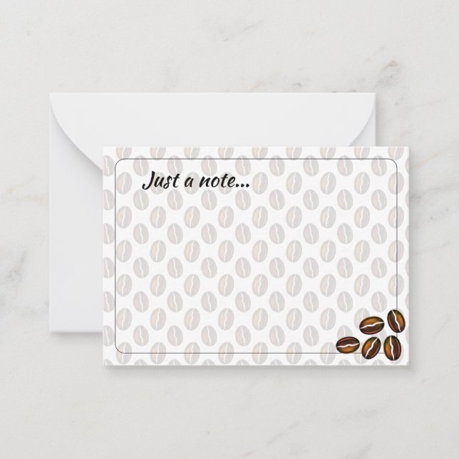 Tarjeta Pequeña Coffee Beans Blank Just a note Coffee Lover (Anverso)