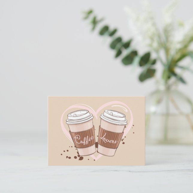 Tarjeta Pequeña Coffee Lovers Caffeine (Anverso de pie)