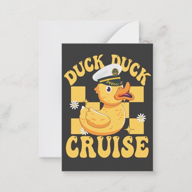 Tarjeta Pequeña Coincidencia de crucero divertida familia Duck Cru (Anverso)