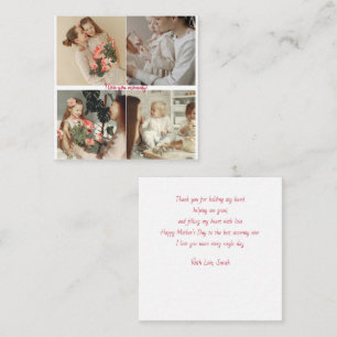 Tarjeta Pequeña Colage de Fotos Personalizado para el Día de la Ma