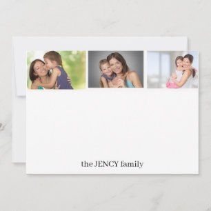 Tarjeta Pequeña Colaje de Fotos Blanco Diseño Minimalista Modern