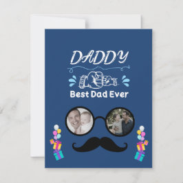 Tarjeta Pequeña Colaje de Fotos Personalizado 'Mejor Papá del Mund