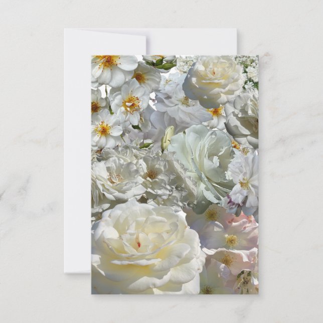 Tarjeta Pequeña Colaje de Rosa Blanca (Anverso)