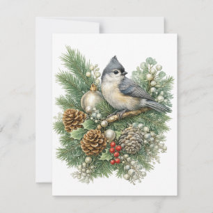 Tarjeta Pequeña Colección de pájaros cantores de invierno Carboner