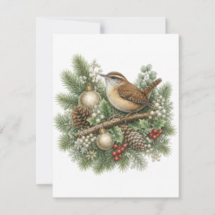 Tarjeta Pequeña Colección de pájaros cantores de invierno de Carol