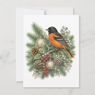 Tarjeta Pequeña Colección de pájaros cantores de invierno del Orio