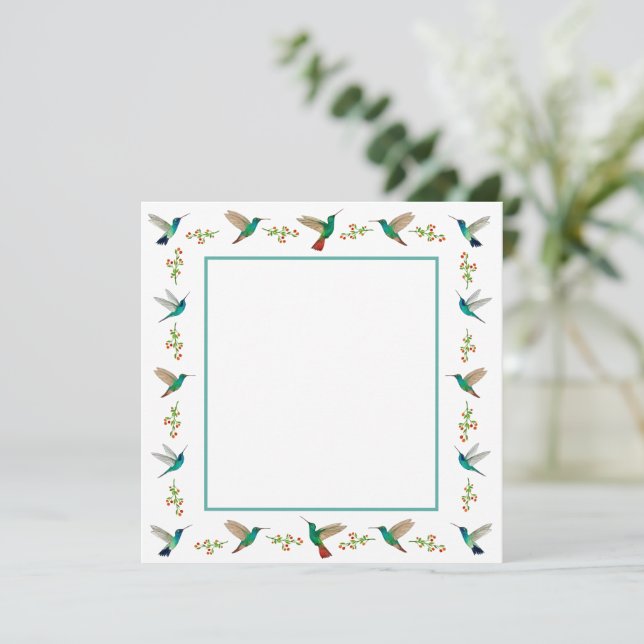 Tarjeta Pequeña Colibrí (Anverso de pie)