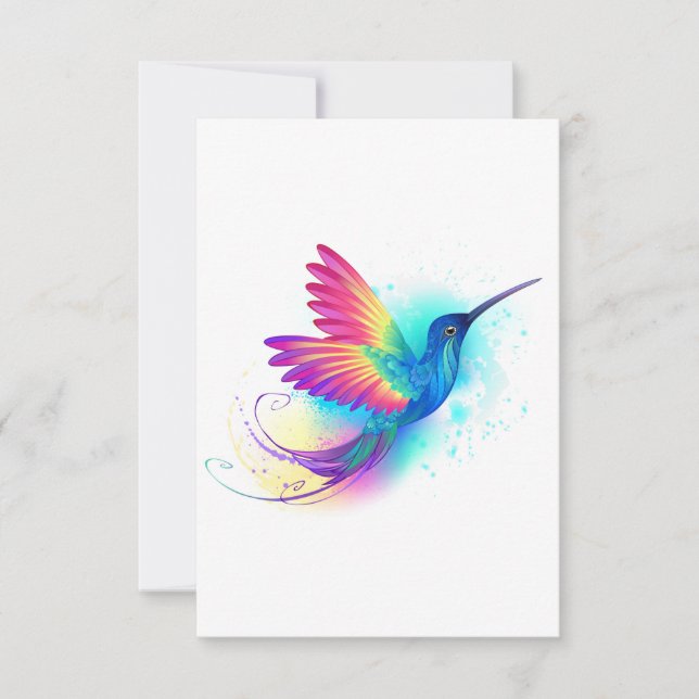 Tarjeta Pequeña Colibrí arcoiris exótica (Anverso)