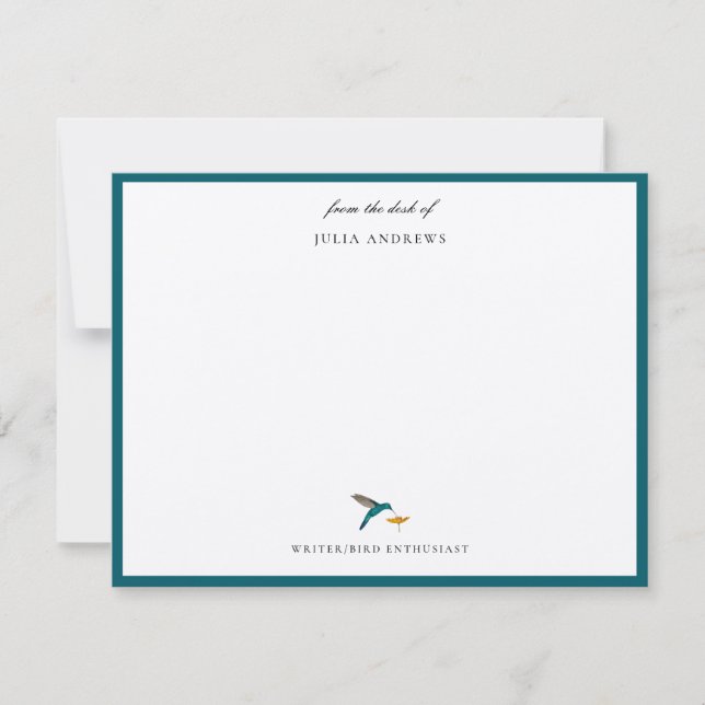 Tarjeta Pequeña Colibrí elegante personalizada (Anverso)